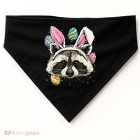 Easter Bunny Raccoon Lover Funny Easter Raccoon USA-Made Doggie Bandana thumb 0