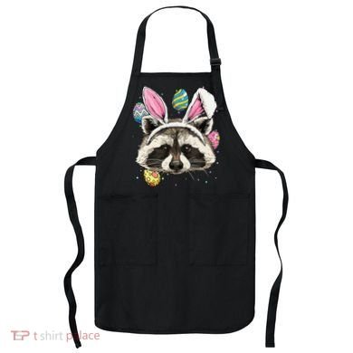 Easter Bunny Raccoon Lover Funny Easter Raccoon Apron
