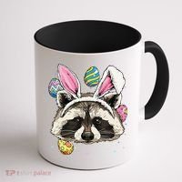Easter Bunny Raccoon Lover Funny Easter Raccoon Coffee Mug thumb 1