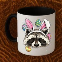 Easter Bunny Raccoon Lover Funny Easter Raccoon Coffee Mug thumb 2
