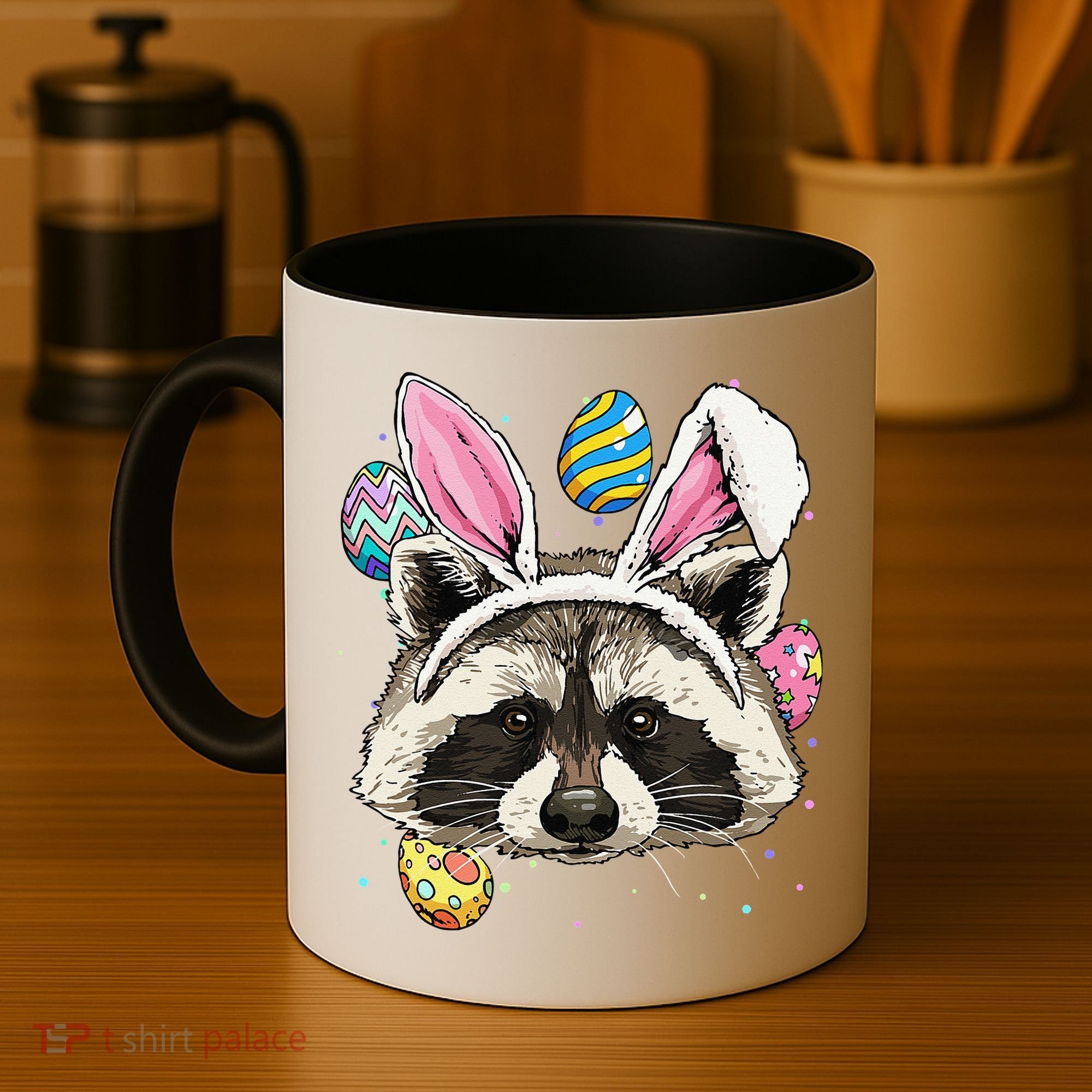 Easter Bunny Raccoon Lover Funny Easter Raccoon Coffee Mug