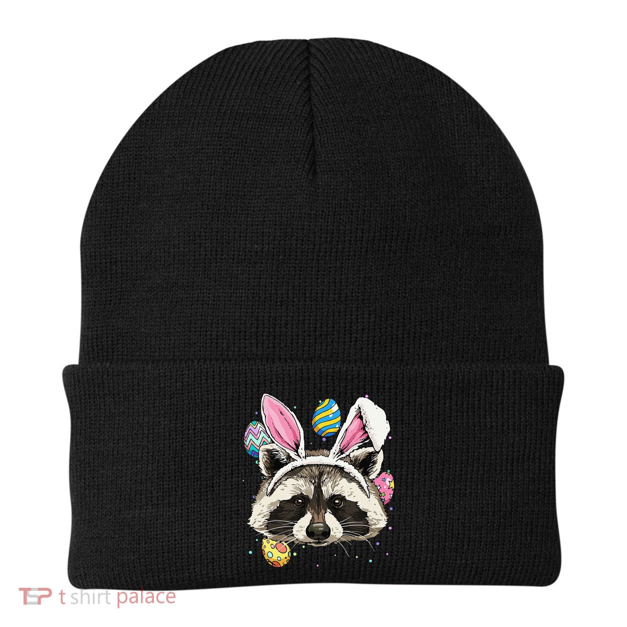 Easter Bunny Raccoon Lover Funny Easter Raccoon Beanie