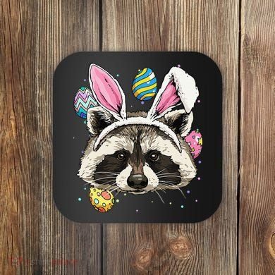 Easter Bunny Raccoon Lover Funny Easter Raccoon Coaster