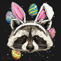 Easter Bunny Raccoon Lover Funny Easter Raccoon Women's Tank Top thumb 5