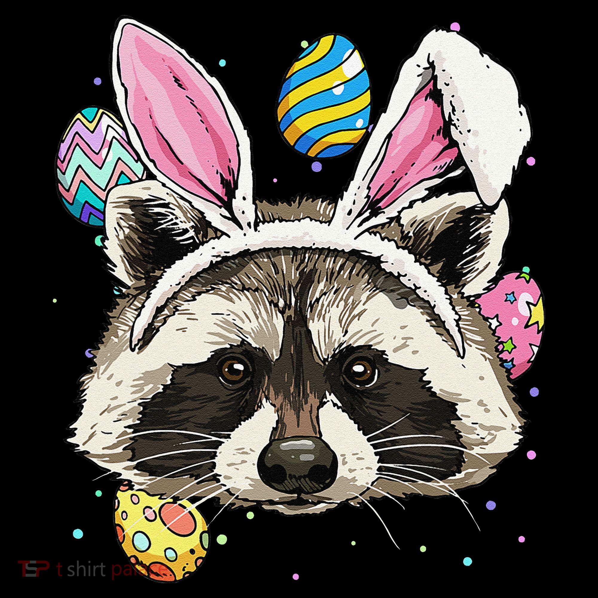 Easter Bunny Raccoon Lover Funny Easter Raccoon Women's Tank Top