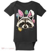 Easter Bunny Raccoon Lover Funny Easter Raccoon Baby Bodysuit thumb 0