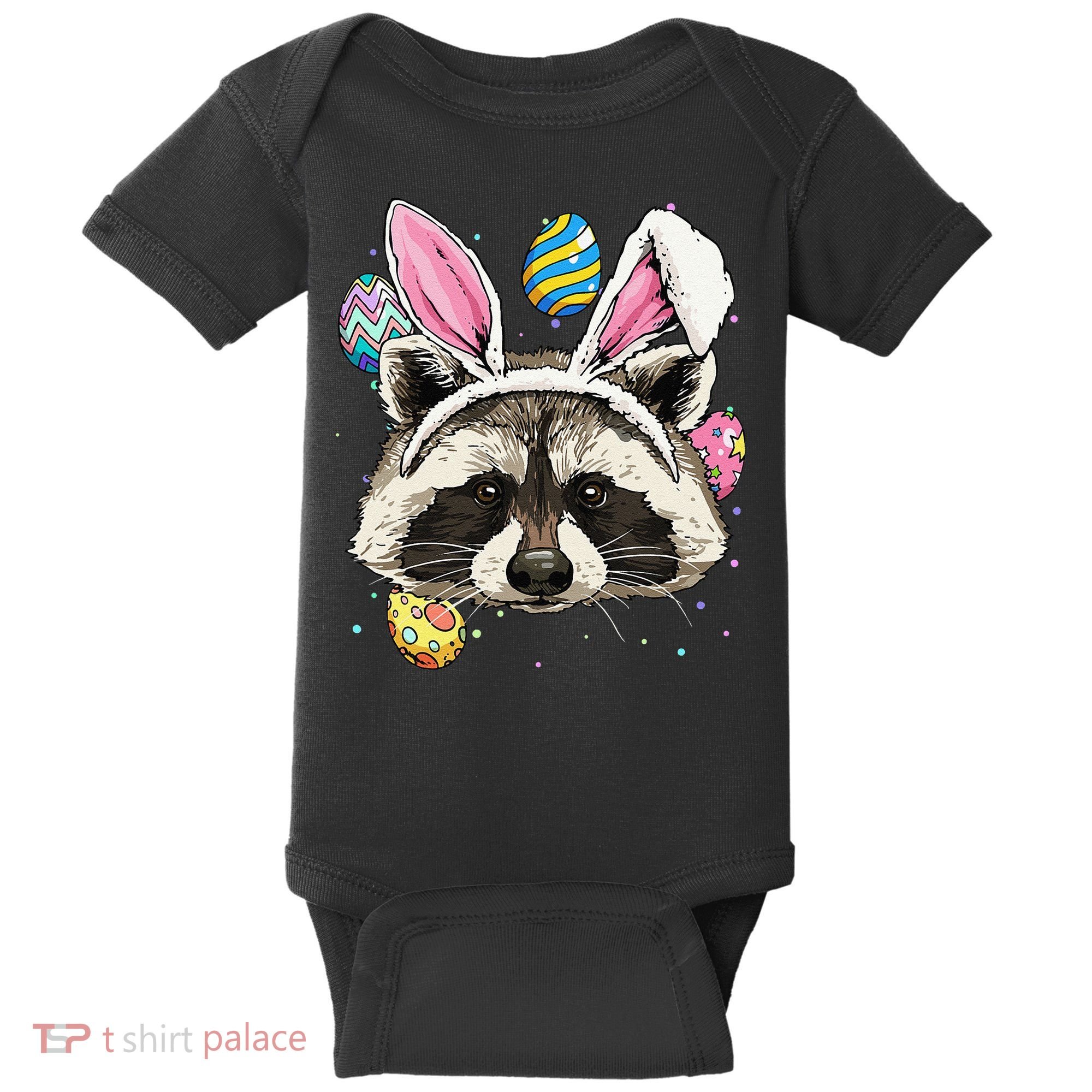 Easter Bunny Raccoon Lover Funny Easter Raccoon Baby Bodysuit