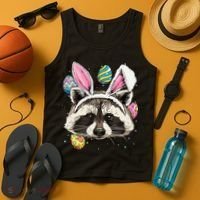 Easter Bunny Raccoon Lover Funny Easter Raccoon Tank Top thumb 4