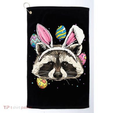Easter Bunny Raccoon Lover Funny Easter Raccoon Golf Towel