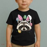 Easter Bunny Raccoon Lover Funny Easter Raccoon Toddler T-Shirt thumb 2