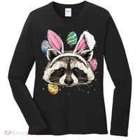 Easter Bunny Raccoon Lover Funny Easter Raccoon Women's Long Sleeve Shirt thumb 0