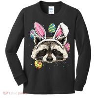 Easter Bunny Raccoon Lover Funny Easter Raccoon Kids Long Sleeve Shirt thumb 0