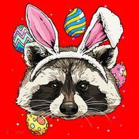 Easter Bunny Raccoon Lover Funny Easter Raccoon Santa Hat thumb 1