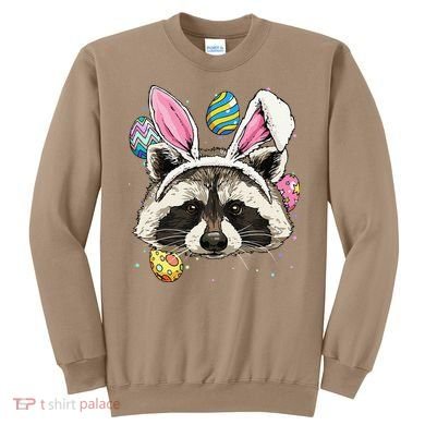 Easter Bunny Raccoon Lover Funny Easter Raccoon Sweatshirt