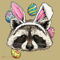 Easter Bunny Raccoon Lover Funny Easter Raccoon Sweatshirt thumb 2