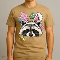 Easter Bunny Raccoon Lover Funny Easter Raccoon T-Shirt thumb 3