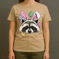 Easter Bunny Raccoon Lover Funny Easter Raccoon T-Shirt thumb 4