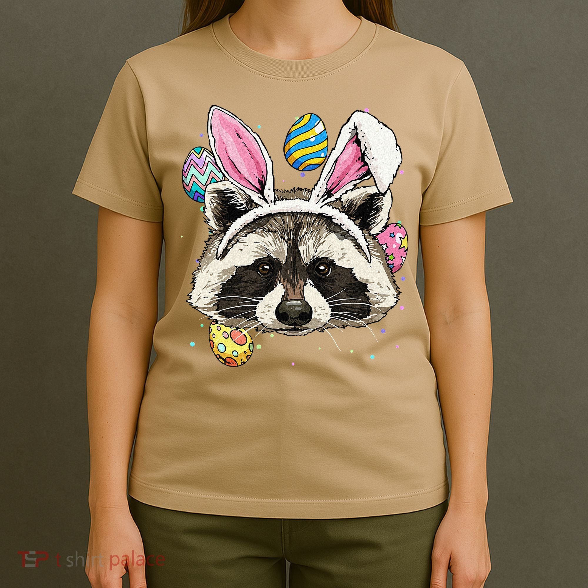 Easter Bunny Raccoon Lover Funny Easter Raccoon T-Shirt
