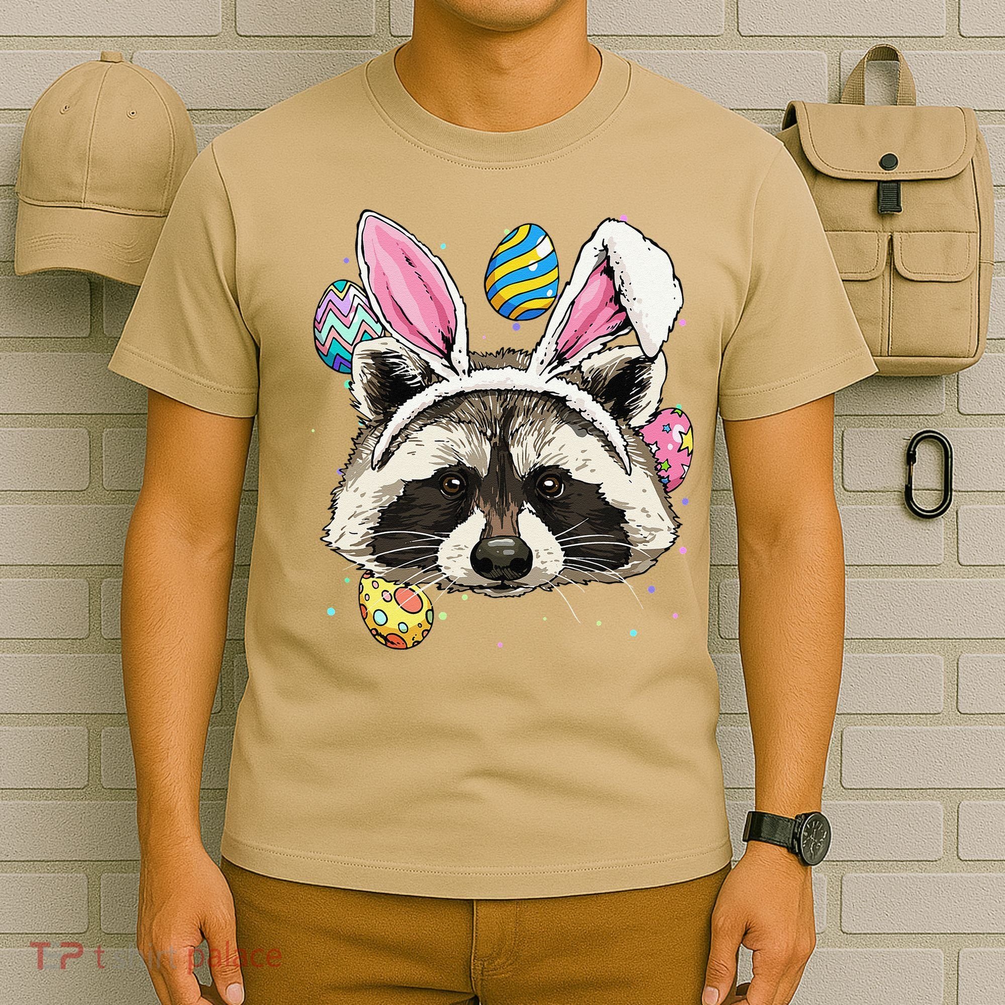 Easter Bunny Raccoon Lover Funny Easter Raccoon T-Shirt