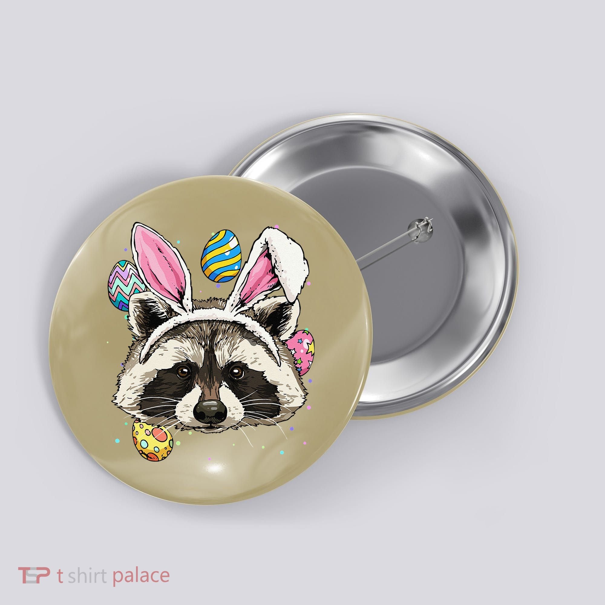 Easter Bunny Raccoon Lover Funny Easter Raccoon Button