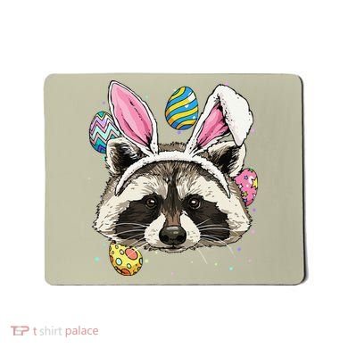 Easter Bunny Raccoon Lover Funny Easter Raccoon Mousepad