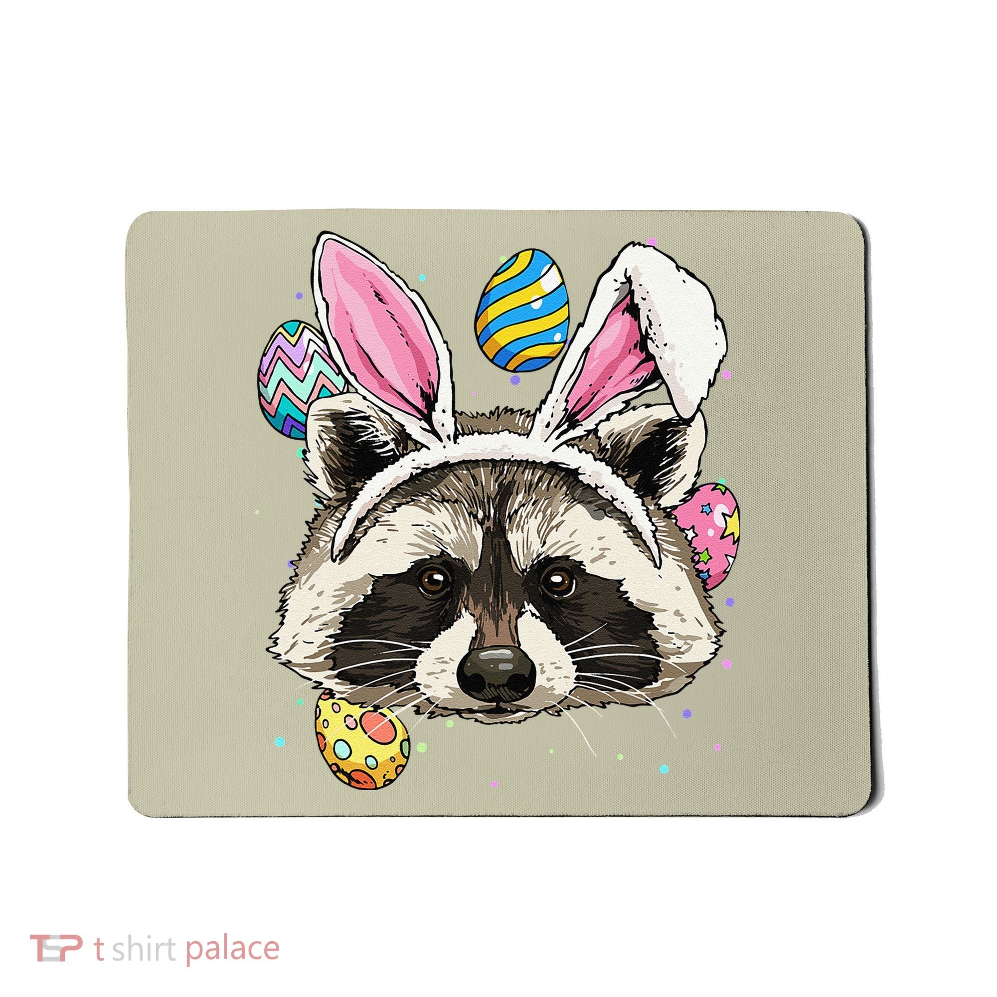 Easter Bunny Raccoon Lover Funny Easter Raccoon Mousepad