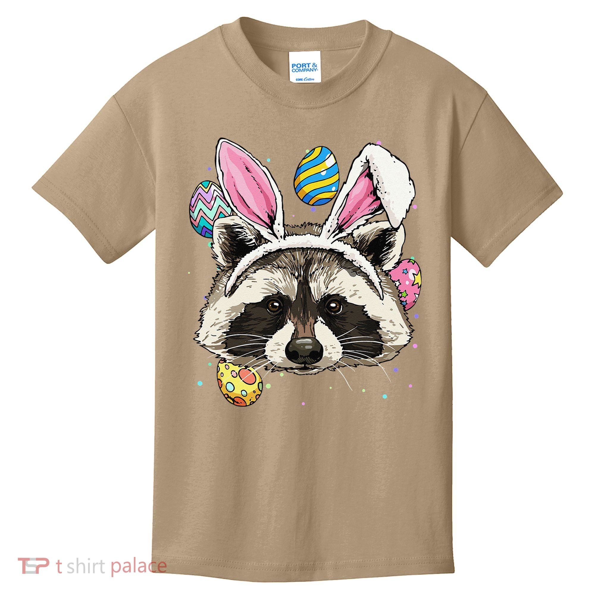 Easter Bunny Raccoon Lover Funny Easter Raccoon Kids T-Shirt