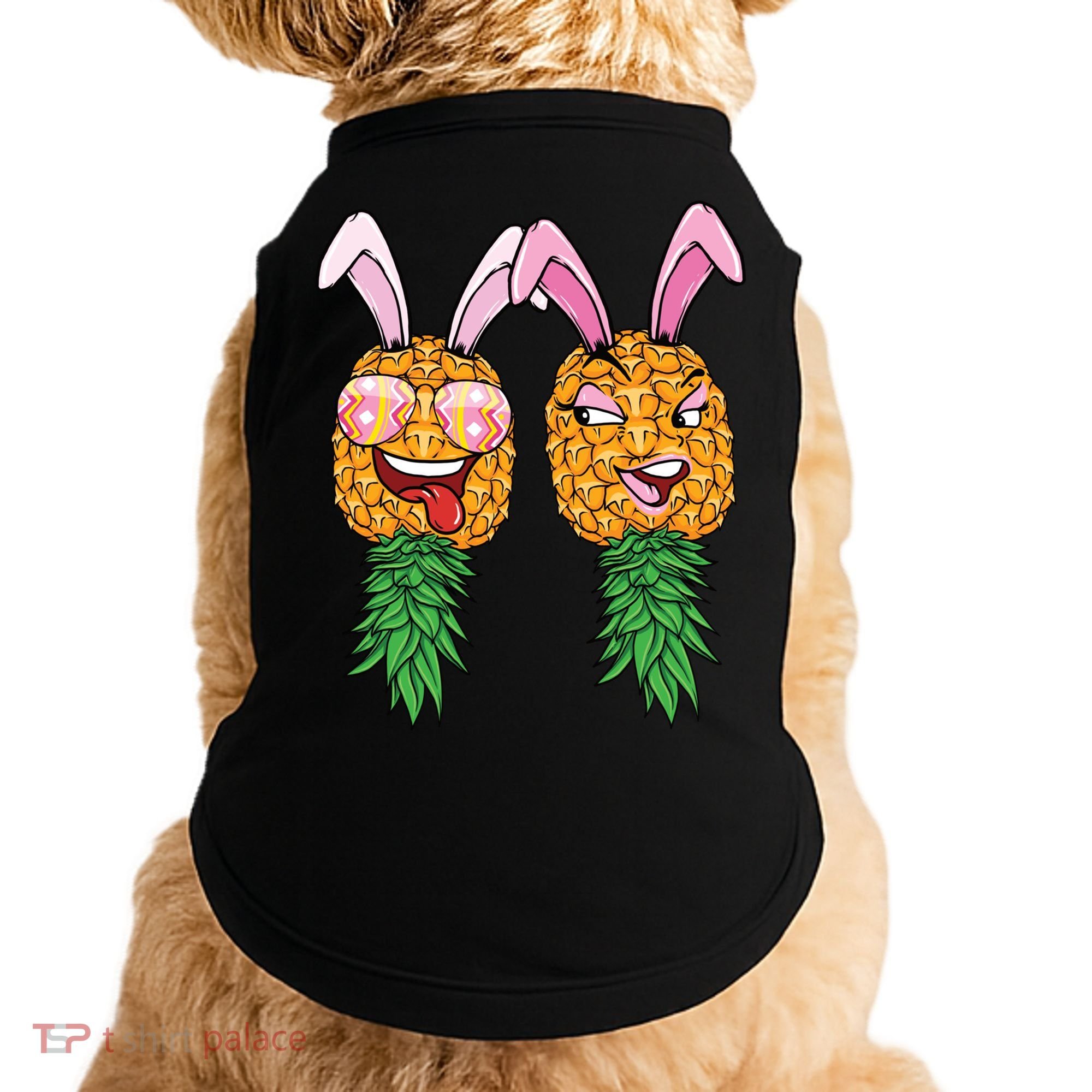 Easter Bunny Swinger Couple Upside Down Pineapple Gift Doggie Tank