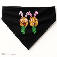 Easter Bunny Swinger Couple Upside Down Pineapple Gift USA-Made Doggie Bandana thumb 0