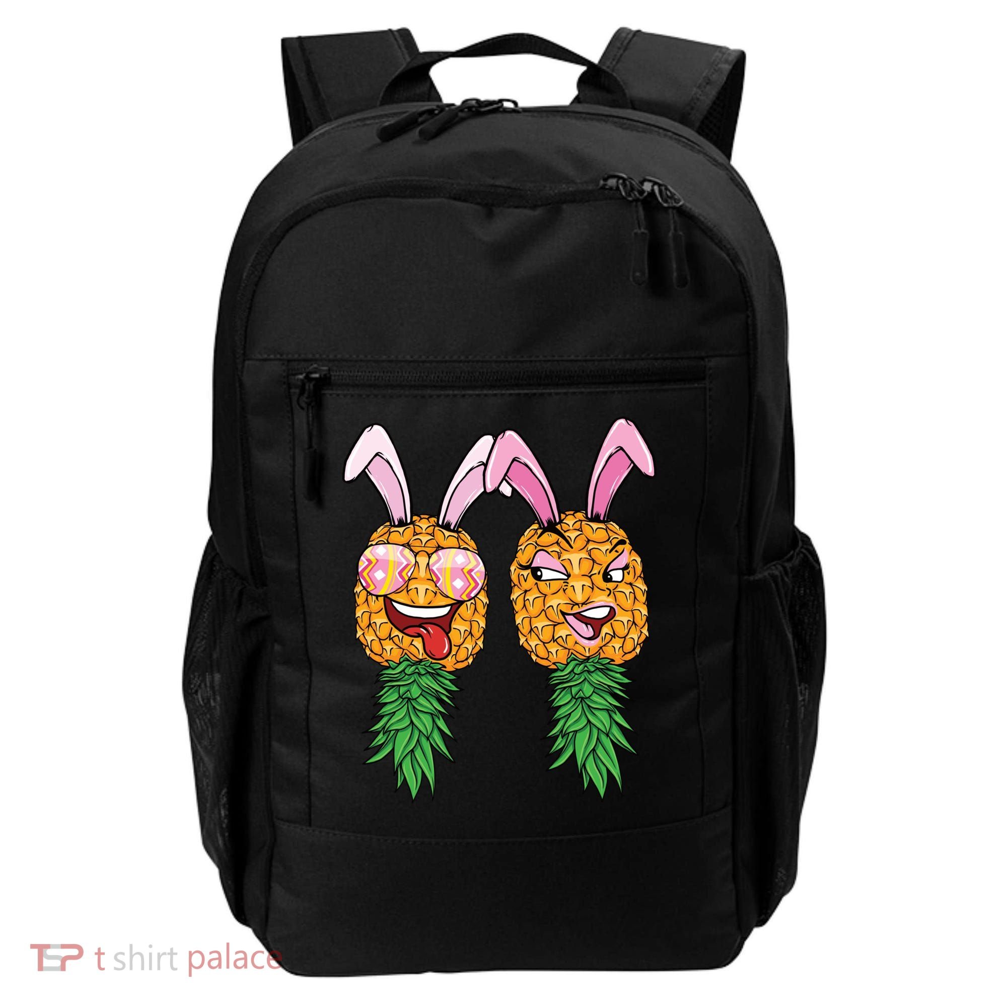 Easter Bunny Swinger Couple Upside Down Pineapple Gift Backpack