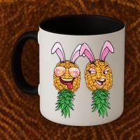 Easter Bunny Swinger Couple Upside Down Pineapple Gift Coffee Mug thumb 2