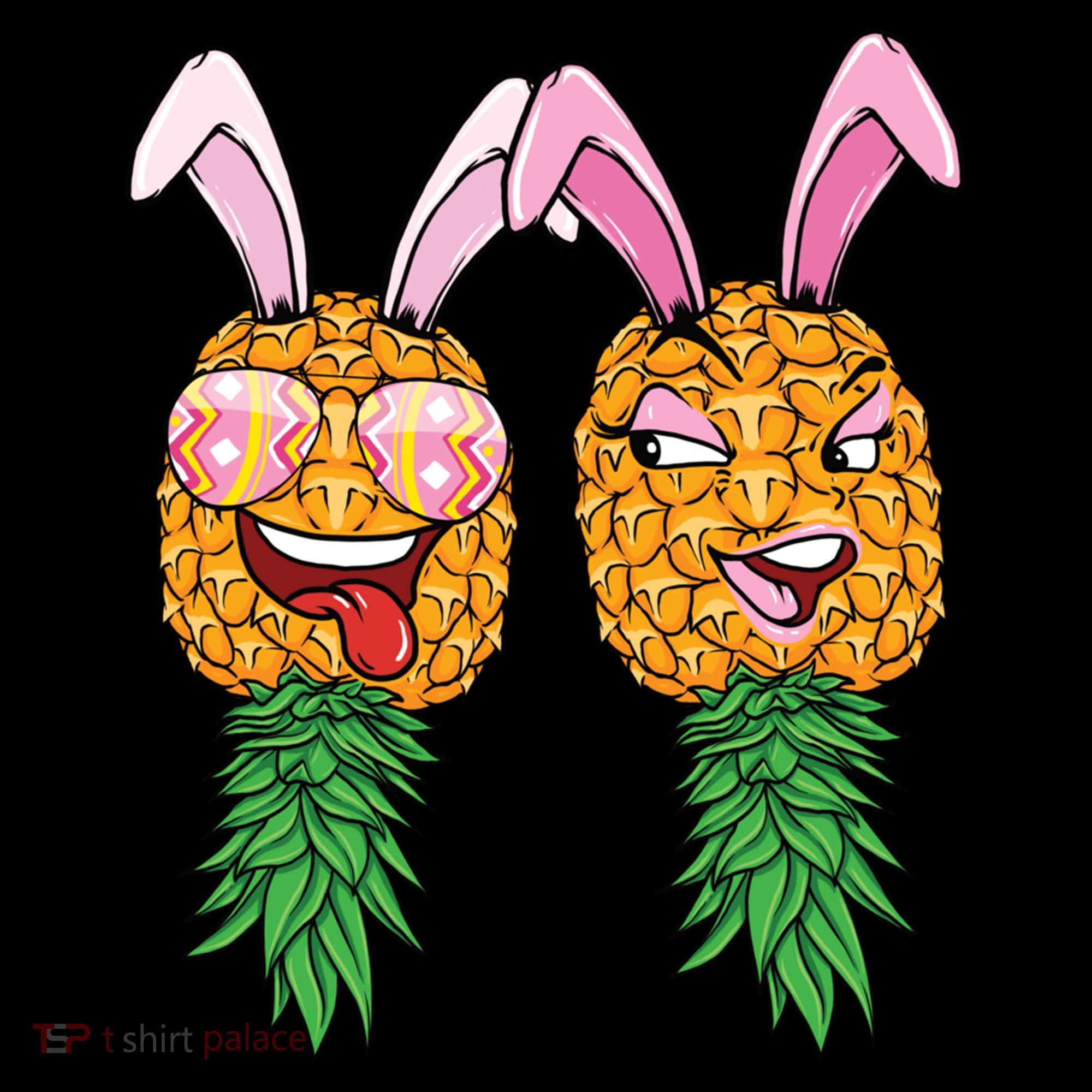 Easter Bunny Swinger Couple Upside Down Pineapple Gift Coffee Mug