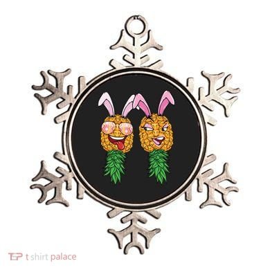 Easter Bunny Swinger Couple Upside Down Pineapple Gift Ornament