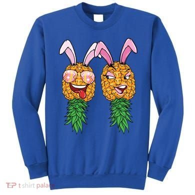 Easter Bunny Swinger Couple Upside Down Pineapple Gift Sweatshirt