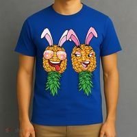 Easter Bunny Swinger Couple Upside Down Pineapple Gift T-Shirt thumb 3