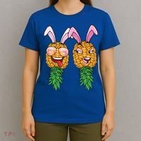 Easter Bunny Swinger Couple Upside Down Pineapple Gift T-Shirt thumb 4