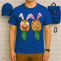 Easter Bunny Swinger Couple Upside Down Pineapple Gift T-Shirt thumb 6