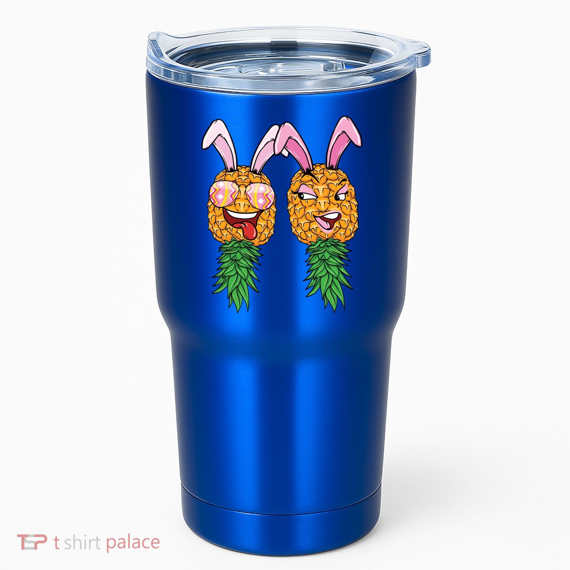 Easter Bunny Swinger Couple Upside Down Pineapple Gift Tumbler