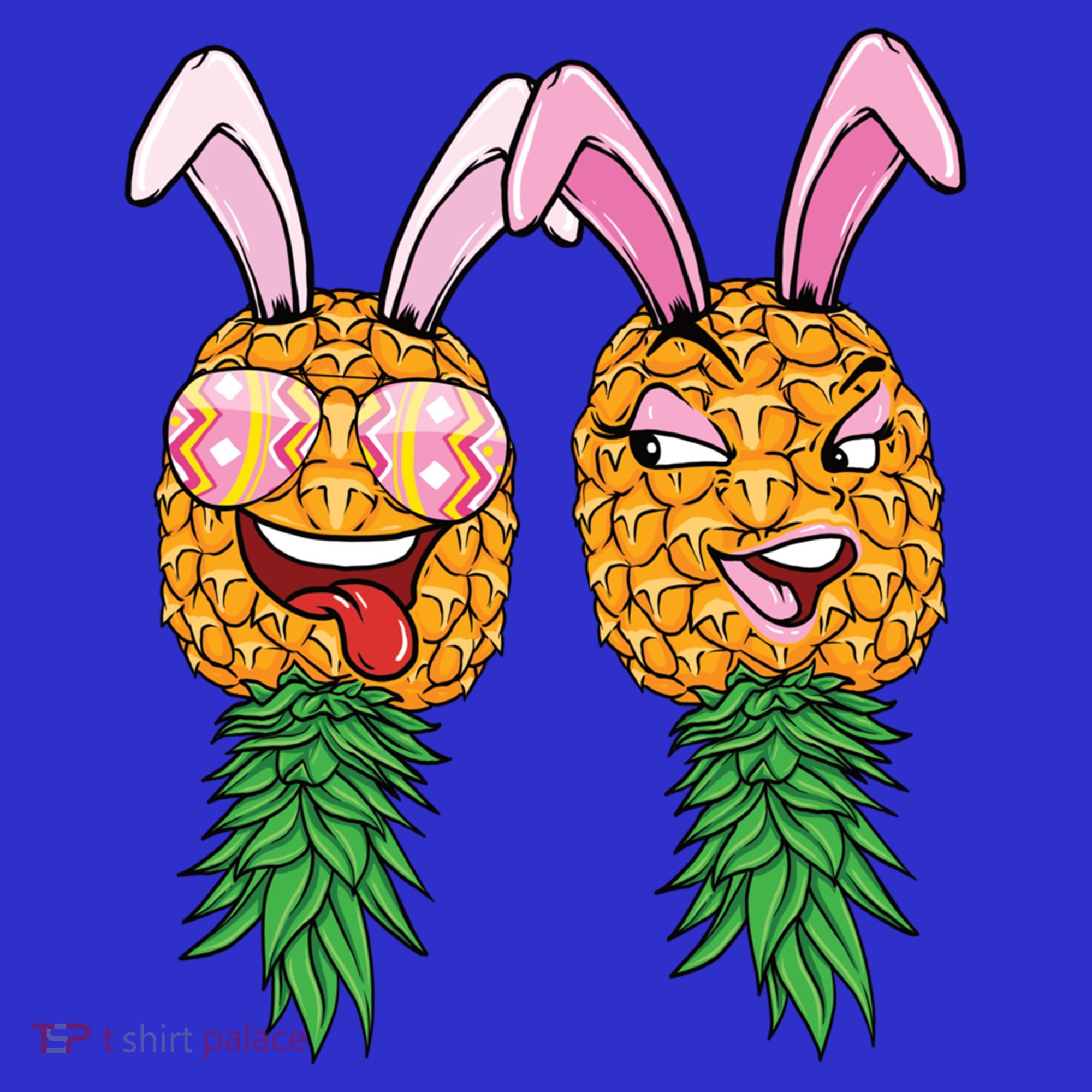 Easter Bunny Swinger Couple Upside Down Pineapple Gift Tumbler