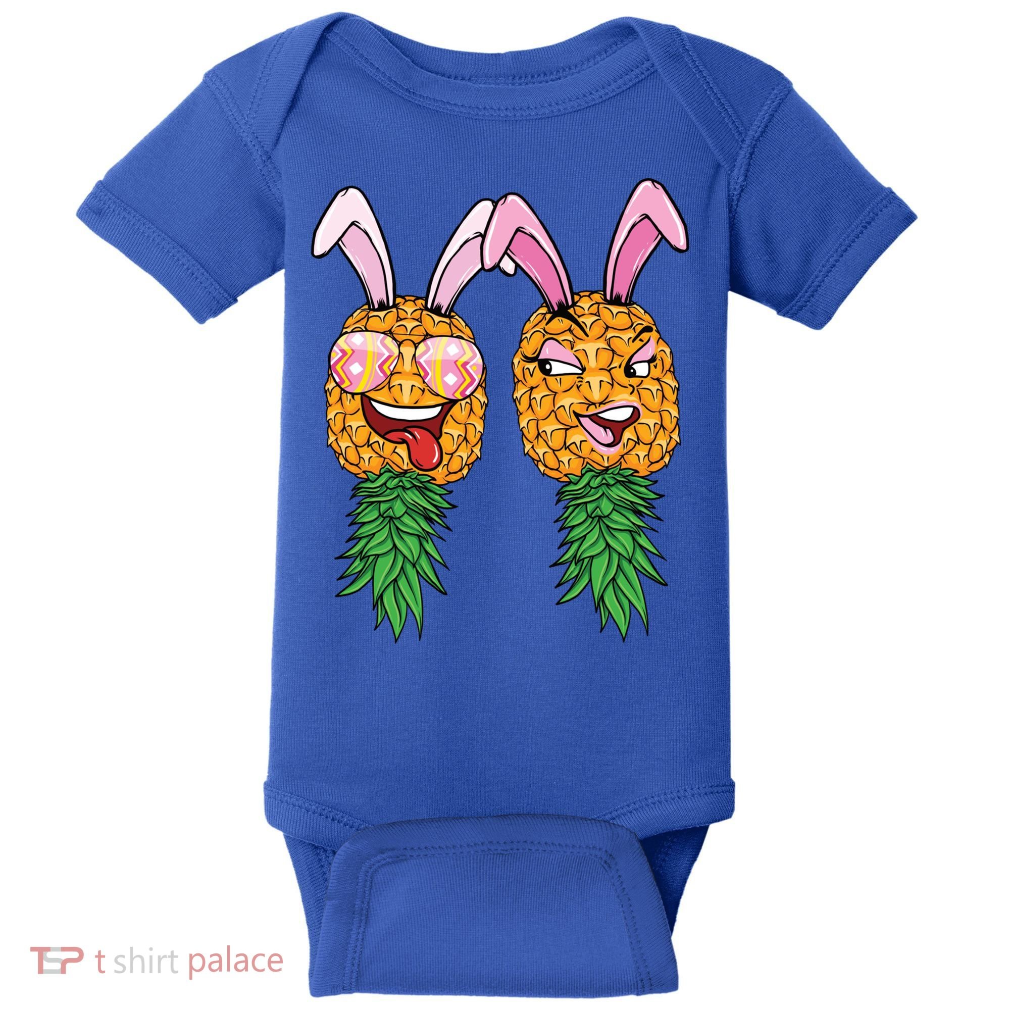 Easter Bunny Swinger Couple Upside Down Pineapple Gift Baby Bodysuit