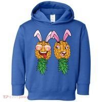 Easter Bunny Swinger Couple Upside Down Pineapple Gift Toddler Hoodie thumb 0