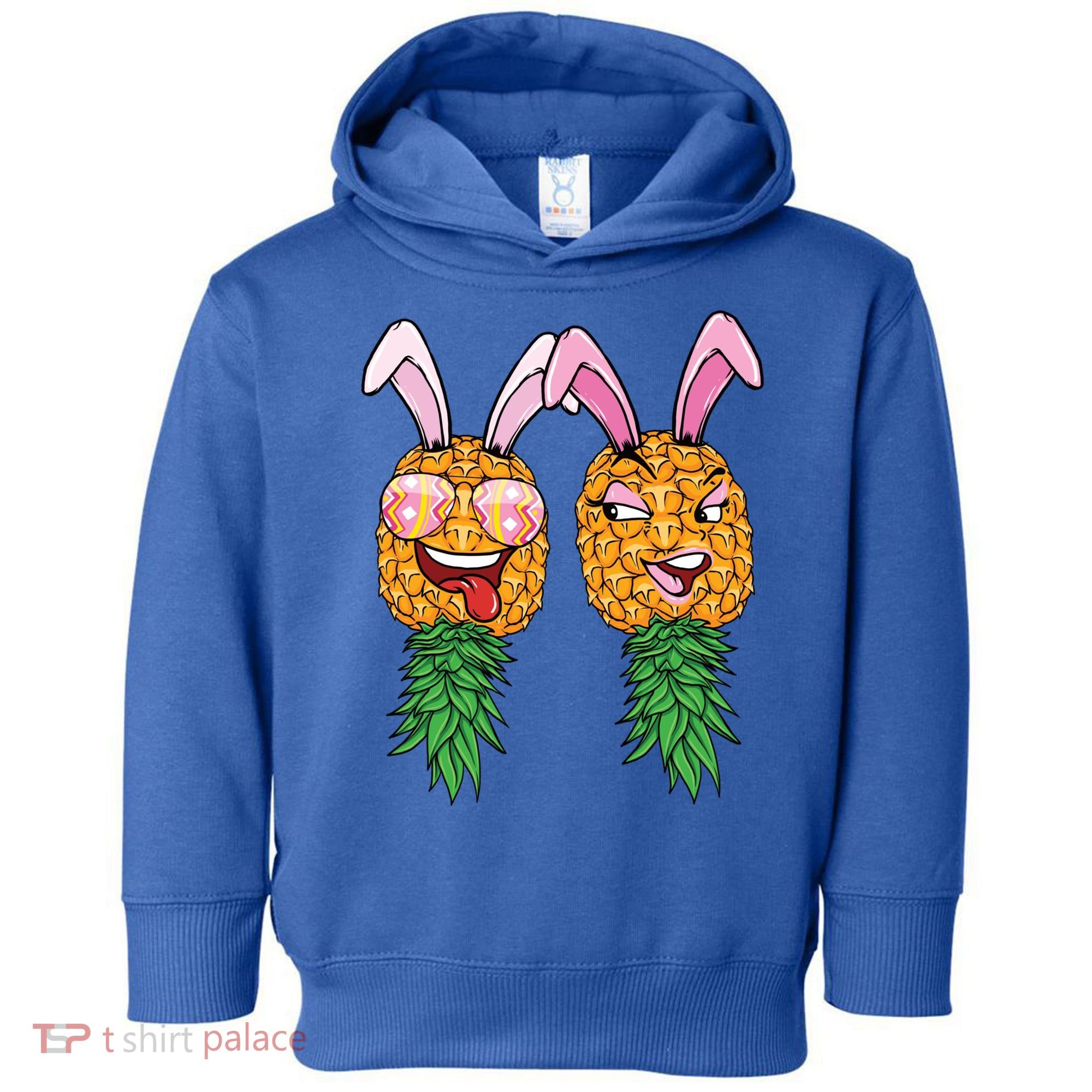 Easter Bunny Swinger Couple Upside Down Pineapple Gift Toddler Hoodie