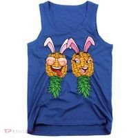 Easter Bunny Swinger Couple Upside Down Pineapple Gift Tank Top thumb 0