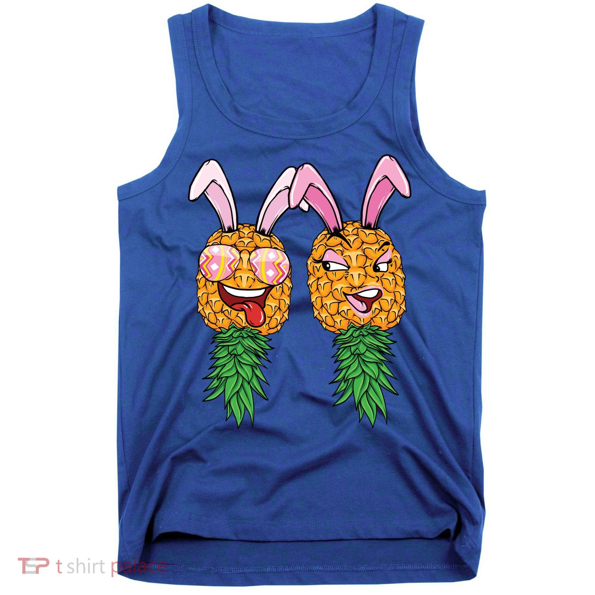 Easter Bunny Swinger Couple Upside Down Pineapple Gift Tank Top