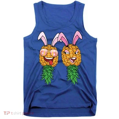 Easter Bunny Swinger Couple Upside Down Pineapple Gift Tank Top