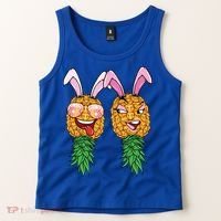 Easter Bunny Swinger Couple Upside Down Pineapple Gift Tank Top thumb 2