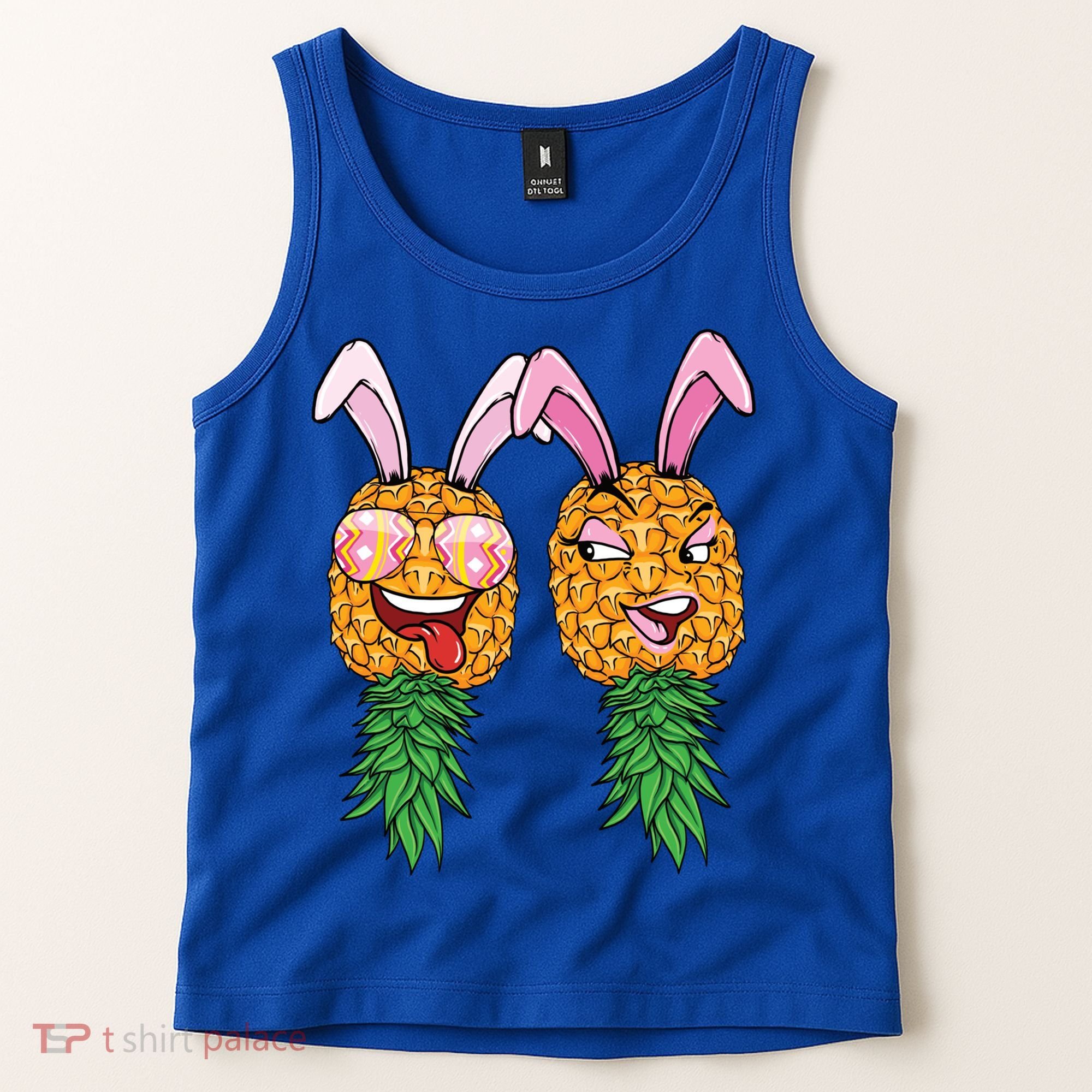 Easter Bunny Swinger Couple Upside Down Pineapple Gift Tank Top