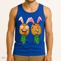 Easter Bunny Swinger Couple Upside Down Pineapple Gift Tank Top thumb 3