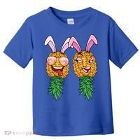 Easter Bunny Swinger Couple Upside Down Pineapple Gift Toddler T-Shirt thumb 0