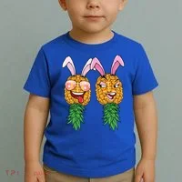 Easter Bunny Swinger Couple Upside Down Pineapple Gift Toddler T-Shirt thumb 2
